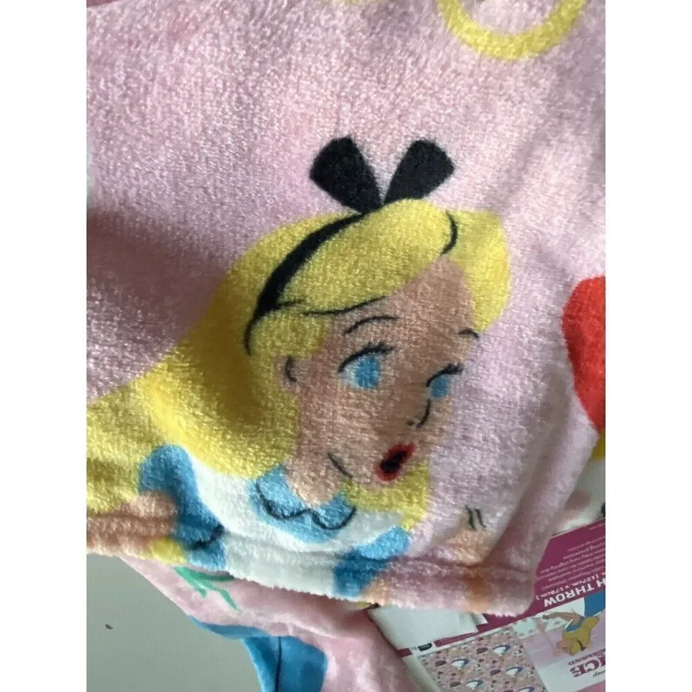 Disney Alice In Wonderland Throw Blanket Valentines Day 50 X 70”‎ White Rabbit